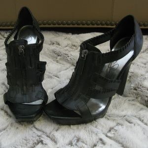 Jessica Simpson's Black Striker Heel Leather